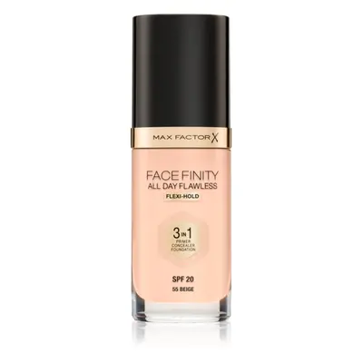 Max Factor Facefinity All Day Flawless dlouhotrvající make-up SPF 20 odstín 55 Beige 30 ml