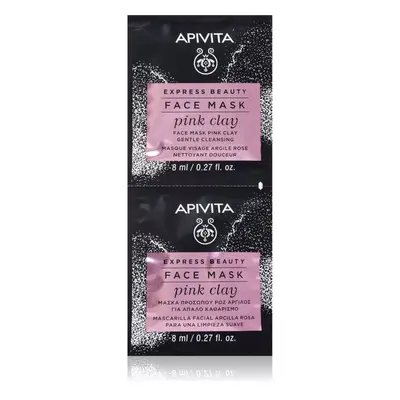 Apivita Express Beauty Cleansing Face Mask Pink Clay čisticí maska na obličej 2x8 ml