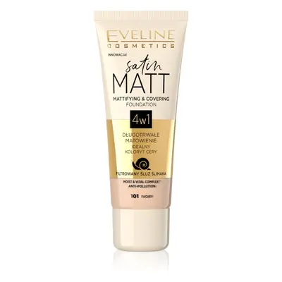 Eveline Cosmetics Satin Matt matující make-up se šnečím extraktem odstín 101 Ivory 30 ml