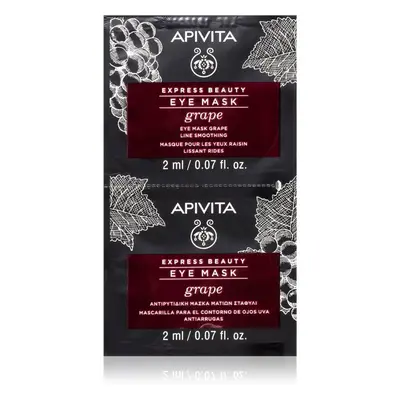 Apivita Express Beauty Line Smoothing Eye Mask Grape oční maska s vyhlazujícím efektem 2 x 2 ml