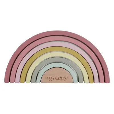 Little Dutch Wooden Rainbow skládací duha ze dřeva Pink 1 ks