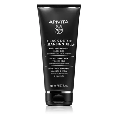 Apivita Cleansing Black Detox Cleansing Gel čisticí gel s aktivním uhlím na obličej a oči 150 ml