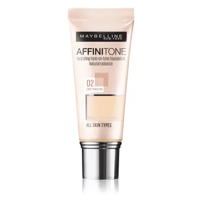 MAYBELLINE NEW YORK Affinitone hydratační make-up odstín 02 Light Porcelain 30 ml