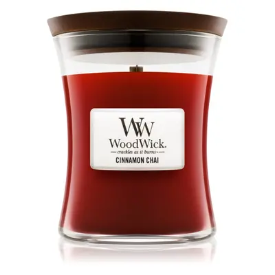 Woodwick Cinnamon Chai vonná svíčka s dřevěným knotem 275 g