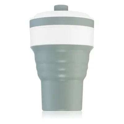 KidPro Collapsible Mug hrnek s brčkem Grey 350 ml