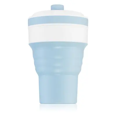 KidPro Collapsible Mug hrnek s brčkem Blue 350 ml