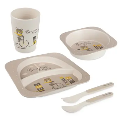 canpol babies Bonjour Paris Set jídelní set pro děti Beige 5 ks