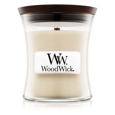 Woodwick Linen vonná svíčka s dřevěným knotem 85 g