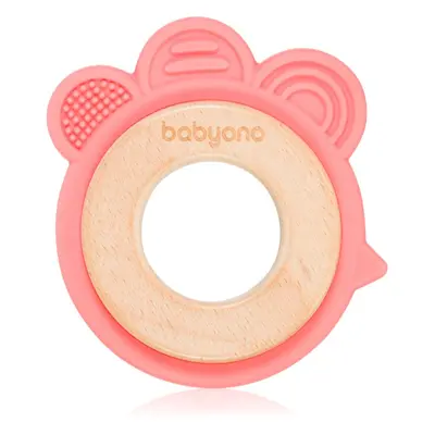 BabyOno Wooden & Silicone Teether kousátko Hen 1 ks