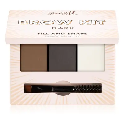 Barry M Fill and Shape Brow Kit sada na úpravu obočí odstín Dark 3x1,5 g