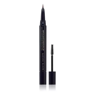 Kevyn Aucoin True Feather Brow Marker Gel Duo fix na obočí s kartáčkem odstín Warm Brunette 0,4 