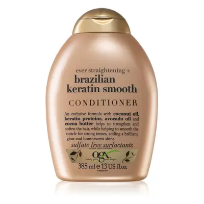 OGX Brazilian Keratin Smooth uhlazující kondicionér pro lesk a hebkost vlasů 385 ml