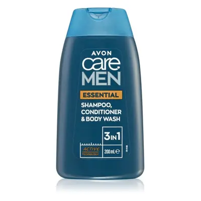 Avon Care Men Essential 3 v 1 šampon, kondicionér a sprchový gel 200 ml