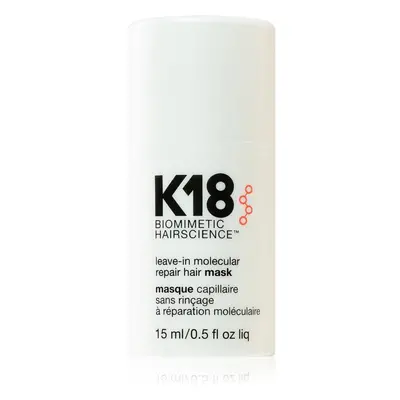 K18 Molecular Repair Hair Mask bezoplachová vlasová péče 15 ml