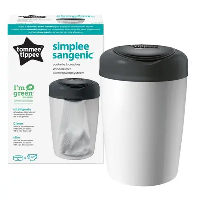 Tommee Tippee Simplee White koš na pleny + náhradní kazeta 1 ks