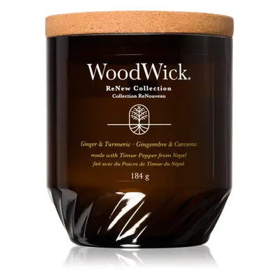 Woodwick Ginger & Turmeric vonná svíčka s dřevěným knotem 184 g