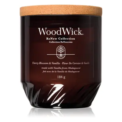 Woodwick Cherry Blossom & Vanilla vonná svíčka s dřevěným knotem 184 g