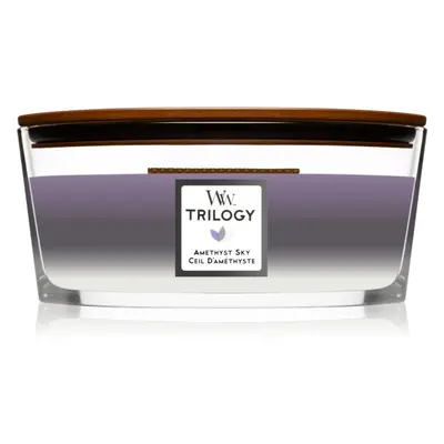 Woodwick Trilogy Amethyst Sky vonná svíčka s dřevěným knotem (hearthwick) 453,6 g