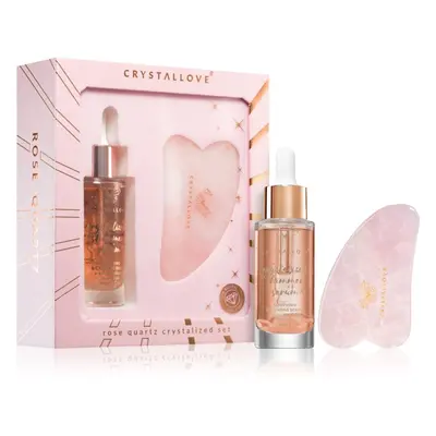 Crystallove Crystalized Rose Quartz Set sada pro péči o pleť