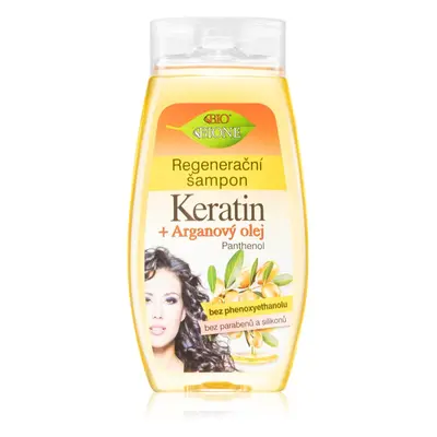 Bione Cosmetics Keratin + Arganový olej regenerační šampon pro lesk a hebkost vlasů 260 ml