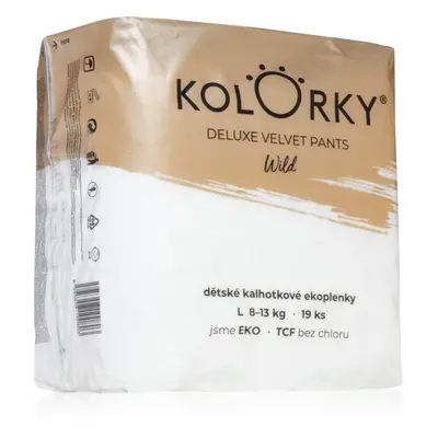 Kolorky Deluxe Velvet Pants Wild jednorázové plenkové kalhotky velikost L 8-13 Kg 19 ks