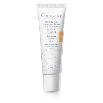 Avène Couvrance tekutý krycí make-up SPF 20 odstín 1.0 Porcelain 30 ml