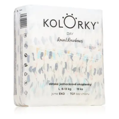 Kolorky Day Rain&Rainbow jednorázové EKO pleny velikost L 8-13 Kg 19 ks