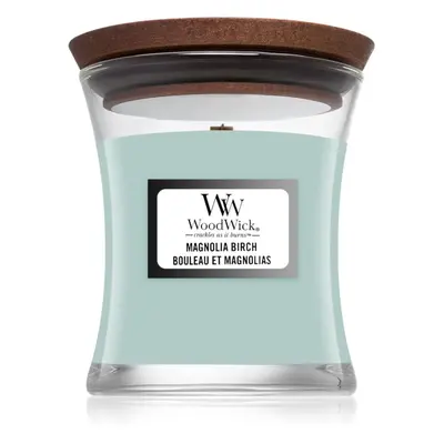 Woodwick Magnolia Birch vonná svíčka s dřevěným knotem 85 g