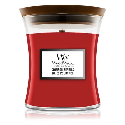 Woodwick Crimson Berries vonná svíčka s dřevěným knotem 85 g