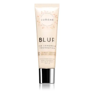 Lumene Blur 16h Longwear dlouhotrvající make-up SPF 15 odstín 0 Light Ivory 30 ml