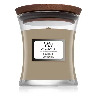 Woodwick Cashmere vonná svíčka s dřevěným knotem 85 g