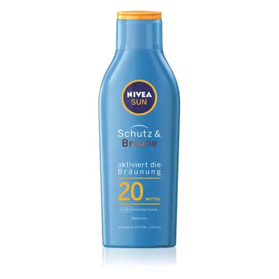 Nivea SUN Protect & Bronze mléko na opalování podporující zhnědnutí SPF 20 200 ml