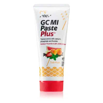 GC MI Paste Plus remineralizační ochranný krém pro citlivé zuby s fluoridem příchuť Tutti Frutti