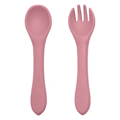 Petite&Mars Take&Match Silicone Cutlery příbor Dusty Rose 6 m+ 2 ks