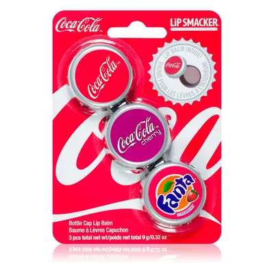 Lip Smacker Coca Cola balzám na rty 3 ks vůně Original, Cherry & Fanta 9 g