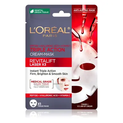 L’Oréal Paris Revitalift Laser X3 plátýnková maska proti stárnutí pleti 28 g