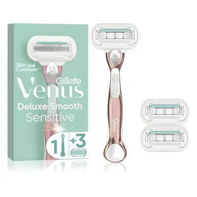 Gillette Venus Deluxe Smooth Sensitive Rosegold holicí strojek + náhradní břity 3 ks