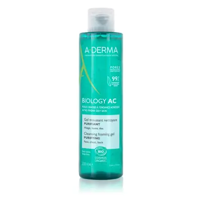 A-Derma Biology čisticí gel pro mastnou a smíšenou pleť 200 ml