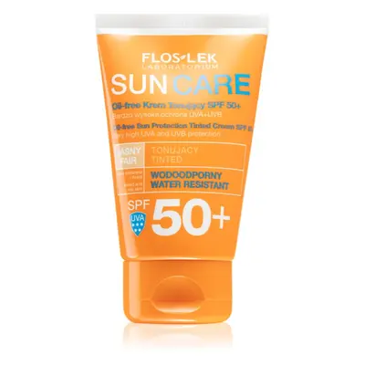 FlosLek Laboratorium Sun Care Derma tónovací ochranný krém pro mastnou a smíšenou pleť SPF 50+ 5