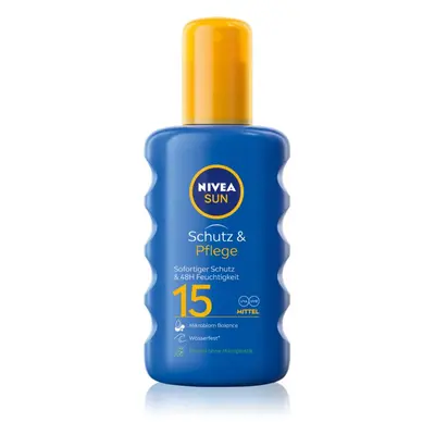 NIVEA SUN Protect & Moisture sprej na opalování SPF 15 200 ml