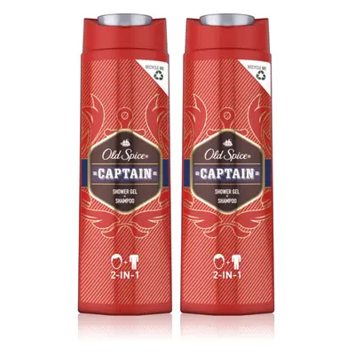 Old Spice Captain sprchový gel a šampon 2 v 1 2x400 ml