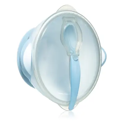 BabyOno Be Active Suction Bowl with Spoon jídelní sada pro děti Blue 6 m+ 2 ks