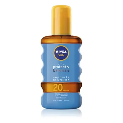 Nivea Sun Protect & Bronze olej na opalování podporující zhnědnutí SPF 20 200 ml