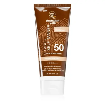 Australian Gold Face + Self Tanner samoopalovací krém na obličej SPF 50 88 ml