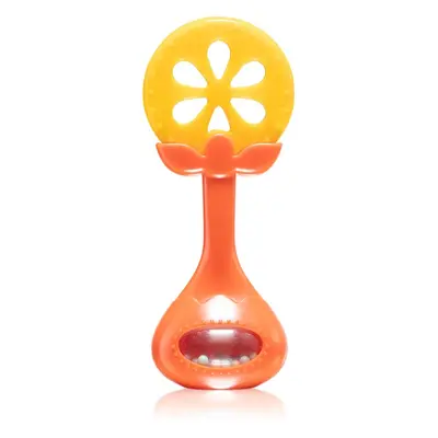 BabyOno Have Fun Teether kousátko s chrastítkem Juicy Orange 1 ks