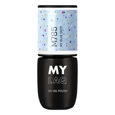 MYLAQ UV Gel Polish gelový lak na nehty odstín My Blue Dots 5 ml