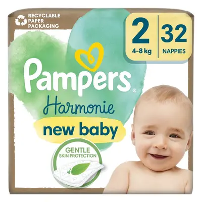 Pampers Harmonie Size 2 jednorázové pleny 4-8 kg 32 ks