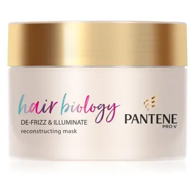 Pantene Hair Biology De-Frizz & Illuminate maska na vlasy pro suché a barvené vlasy 160 ml