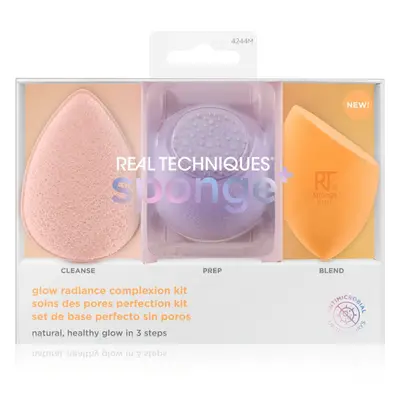 Real Techniques Sponge+ Glow Radiance sada aplikátorů pro perfektní vzhled