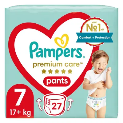 Pampers Premium Care Pants Size 7 jednorázové plenkové kalhotky 17+ kg 27 ks